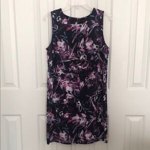 Purple & Blue Floral Sleeveless Dress by Adrienne Vittadini